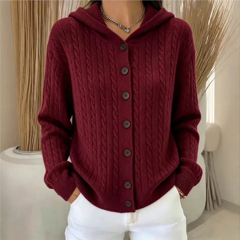 Marigold Cable Knit Button Cardigan