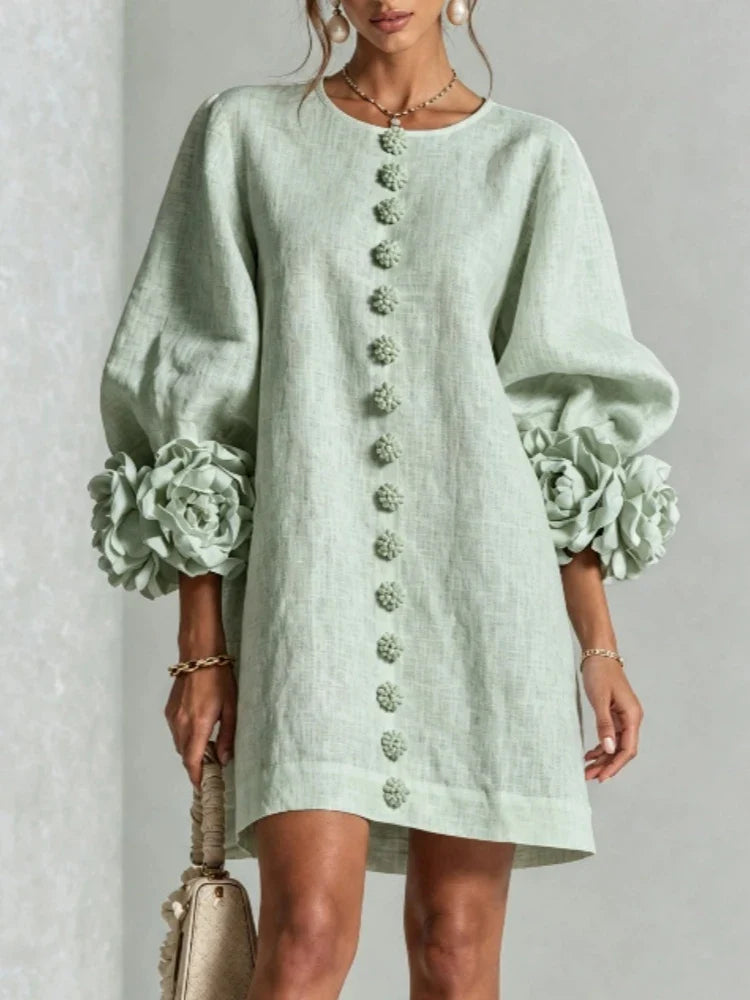 Serena Floral Cuff Mini Dress