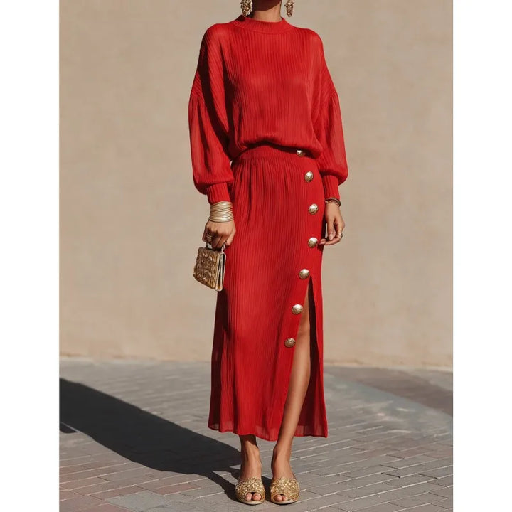 Theodora Balloon Sleeve Sweater Dress