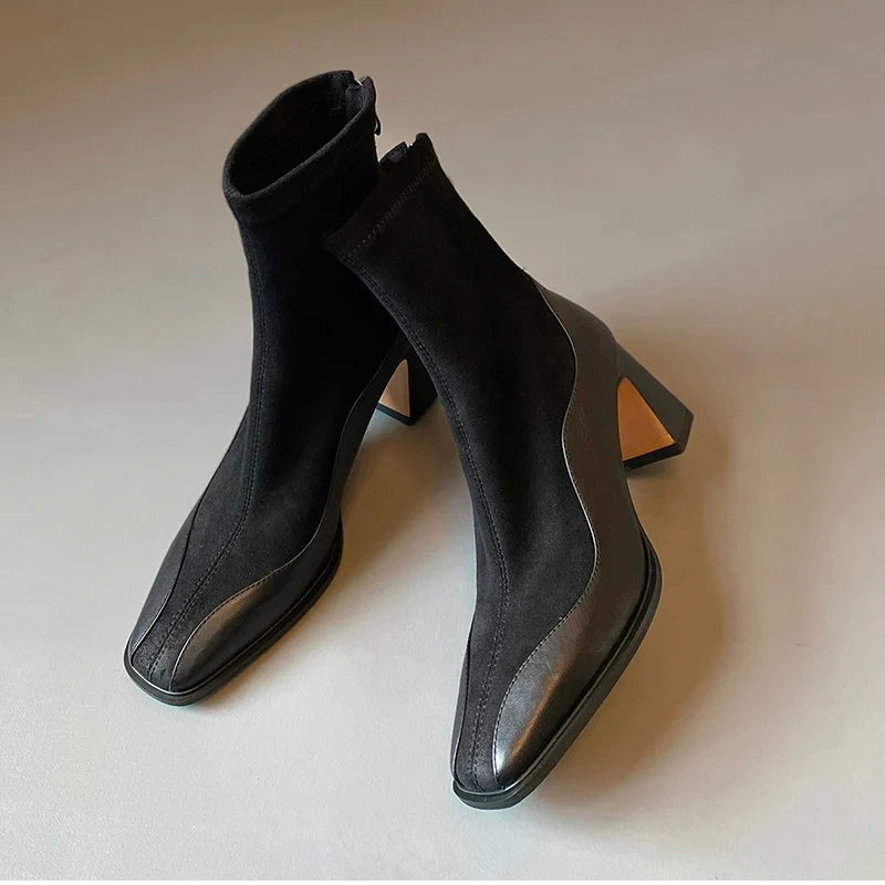 Petronella Square Toe Boots