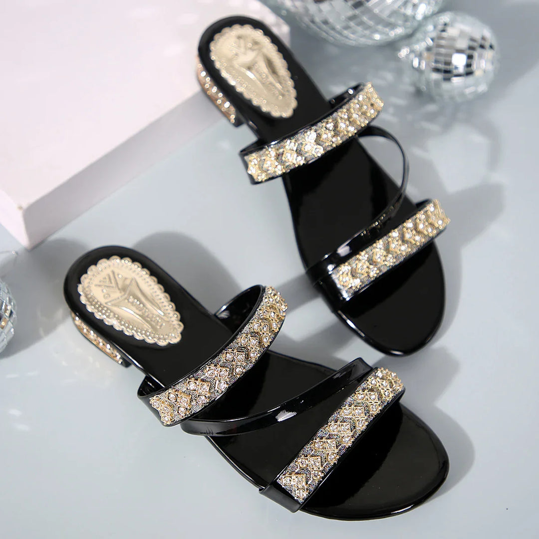Angel Rhinestone Slide Sandals