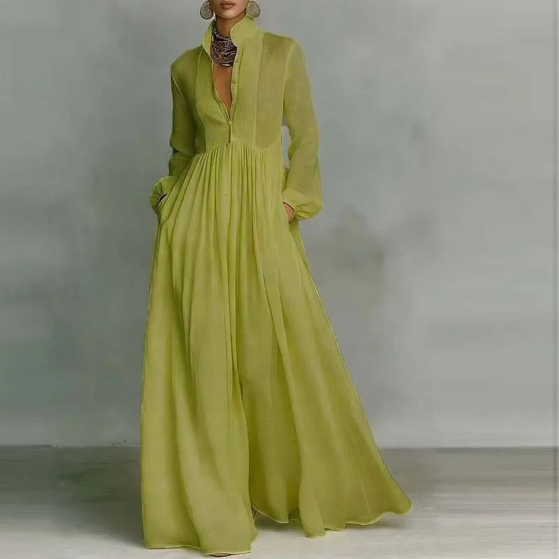 Delphina Flowing Pleated Maxi Dress