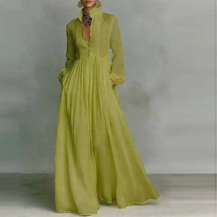 Delphina Flowing Pleated Maxi Dress
