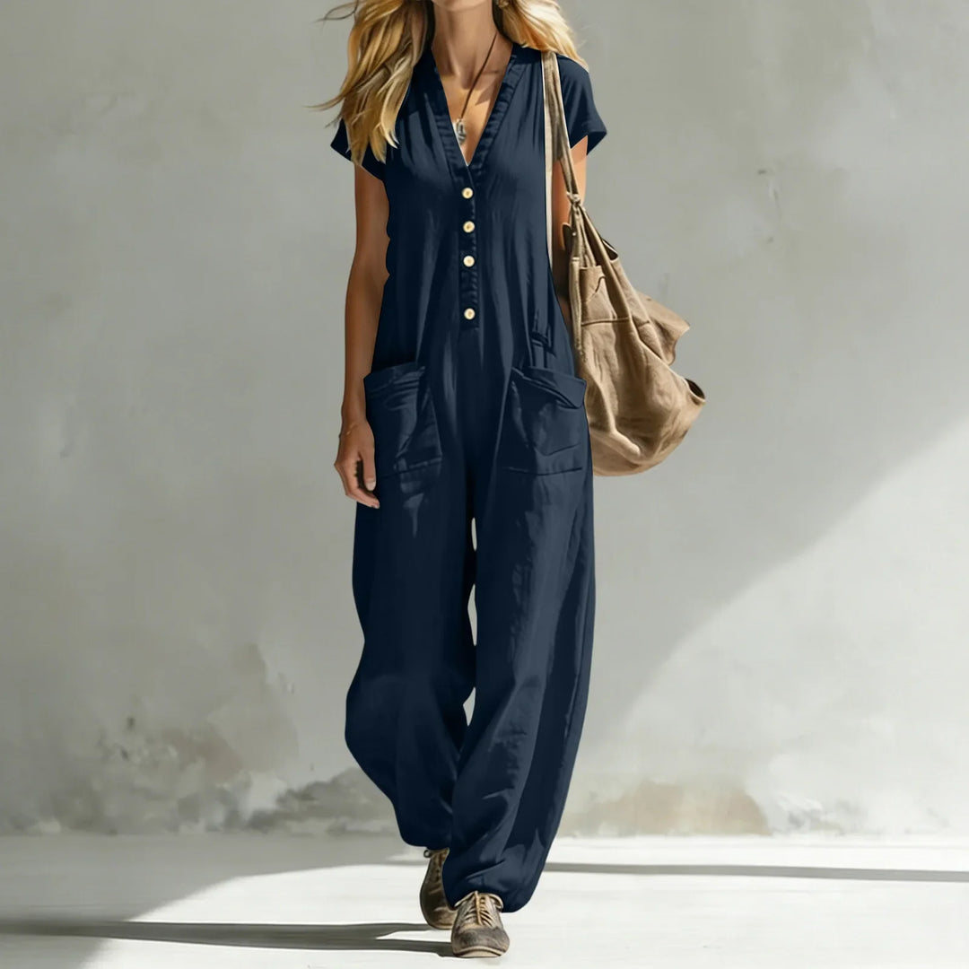 Emery V-Neck Wide Leg Jumpsuit