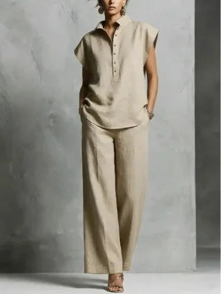 Amoura Elegant Sleeveless Summer Trouser Set