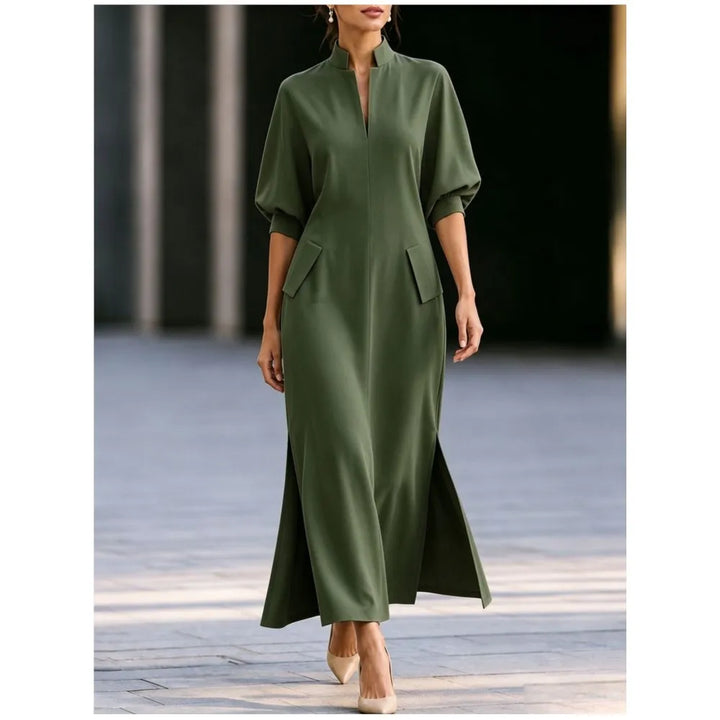 Dania Stand Collar Maxi Dress