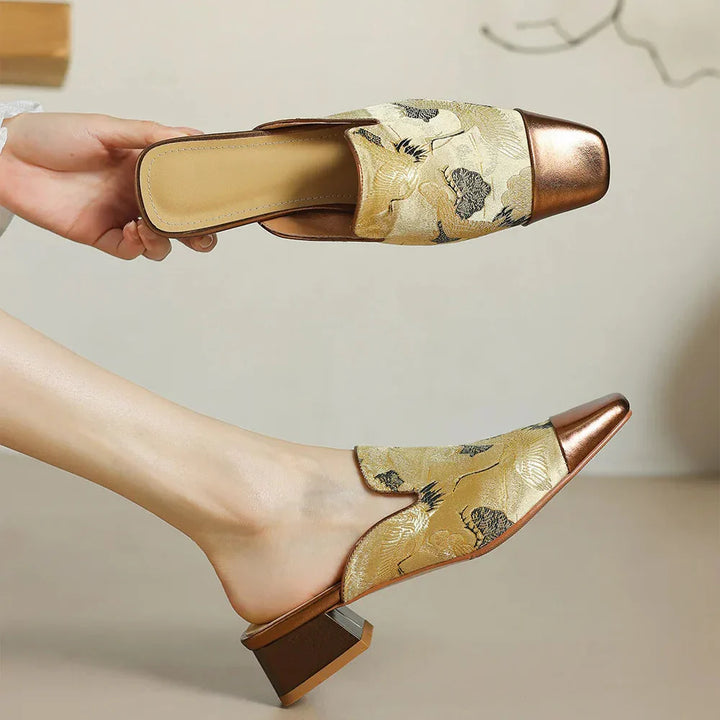 Georgia Floral Embossed Mules