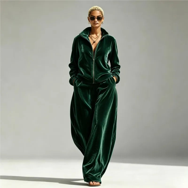 Beatrix Zip Front Two-Piece Set