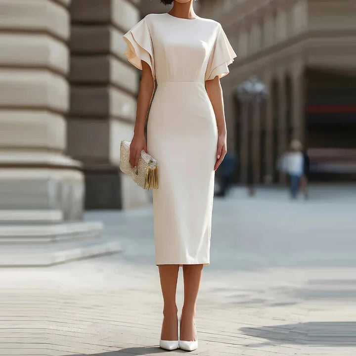 Esme Ruffle Sleeve Midi Dress