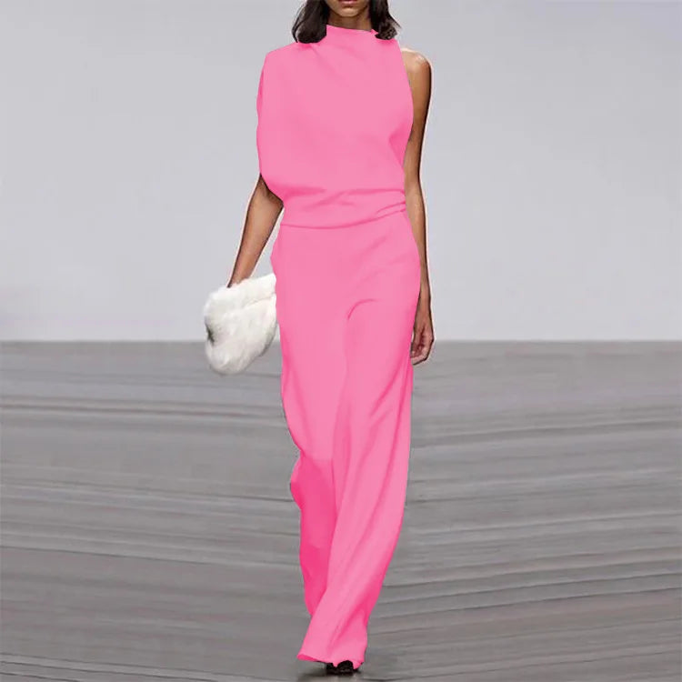 Lyra Draped One-Shoulder Jumpsuit