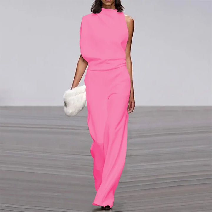 Lyra Draped One-Shoulder Jumpsuit