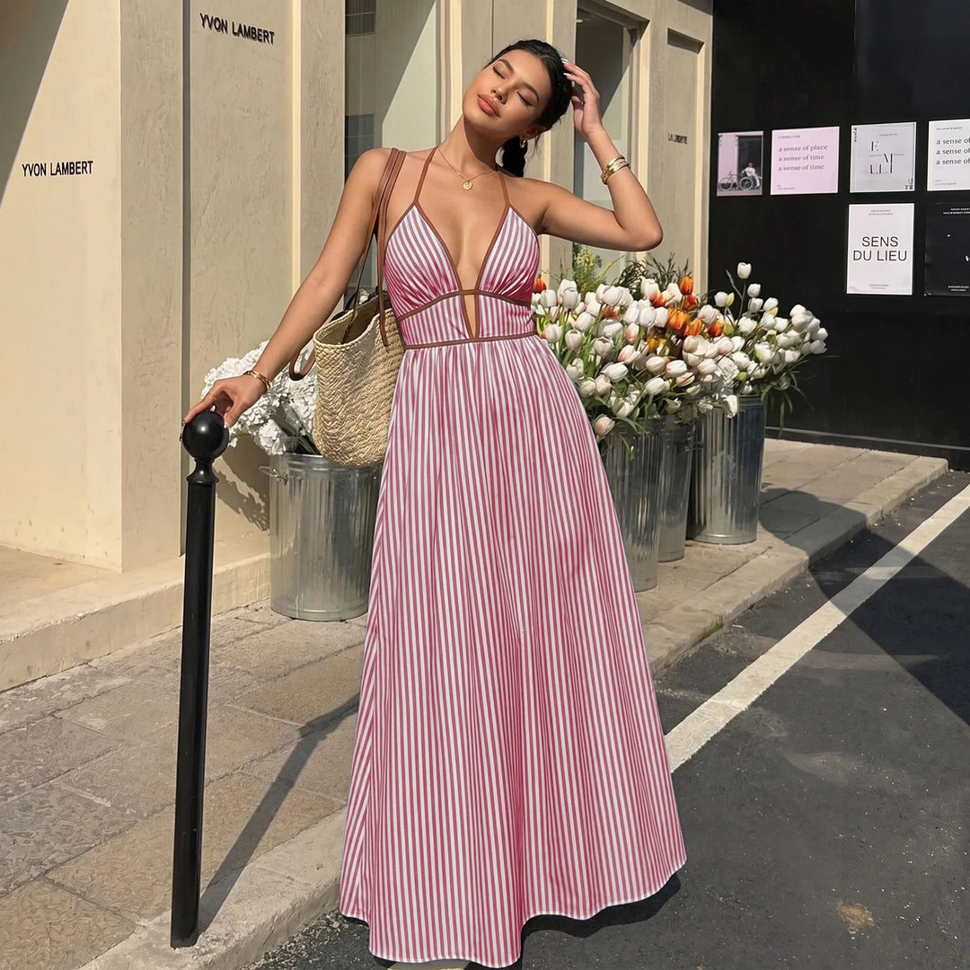 Frances Flowing Halter Neck Maxi Dress