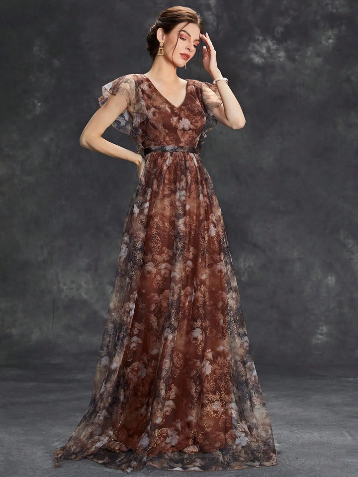 Tessa Ruffle Wedding Guest Dress