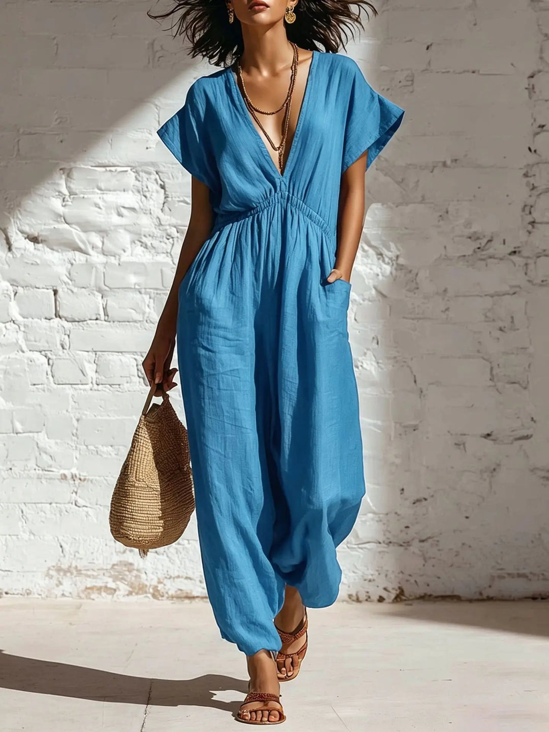 Savannah Relaxed V Neck Jumpsuit