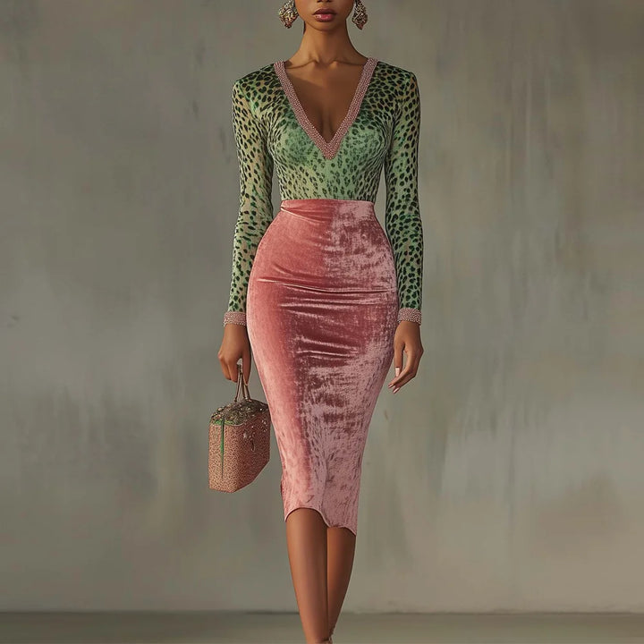 Dahlia Figure Skimming Velvet Dress