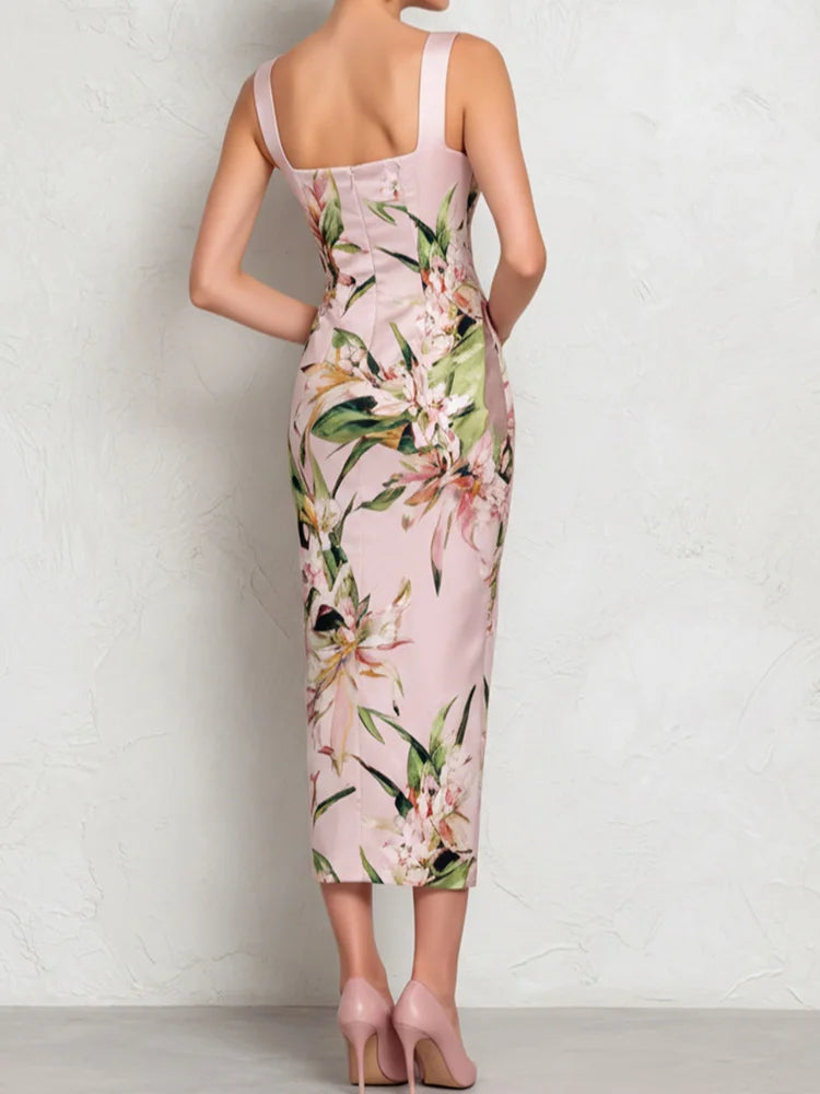 Avalon Elegant Floral Wedding Guest Dress