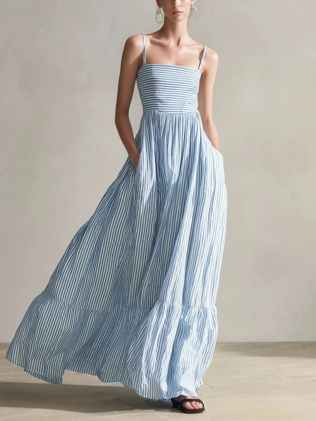 Cassiel Striped Tiered Maxi Dress