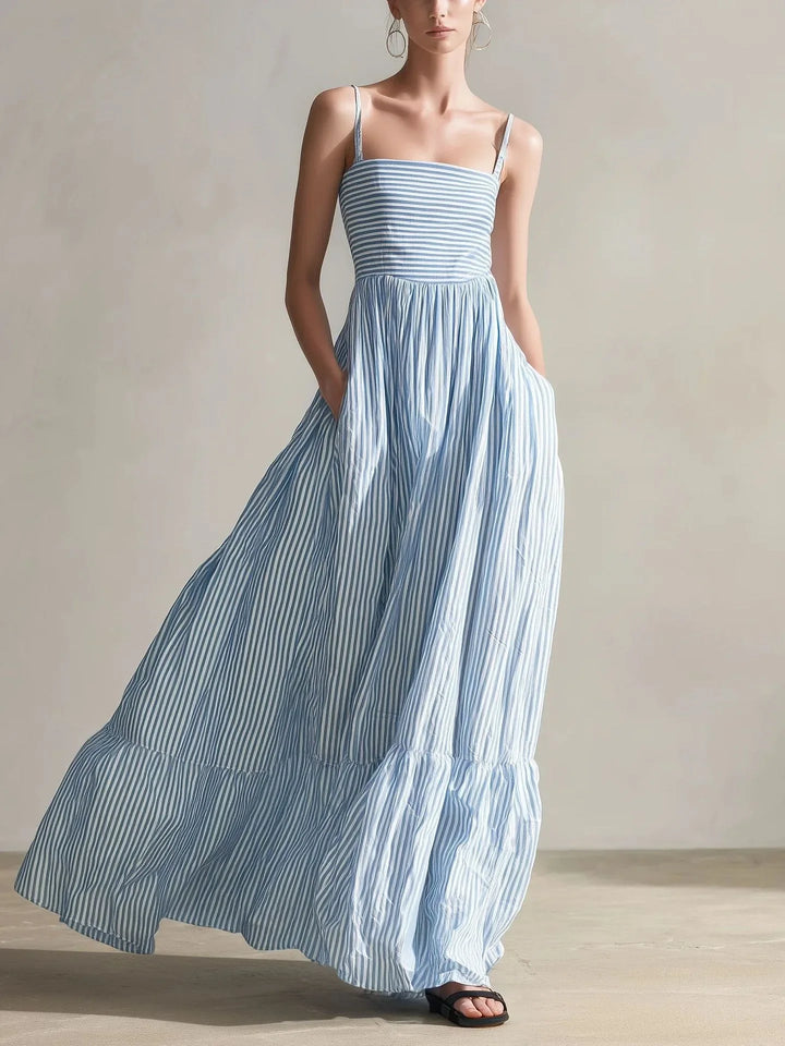 Cassiel Striped Tiered Maxi Dress
