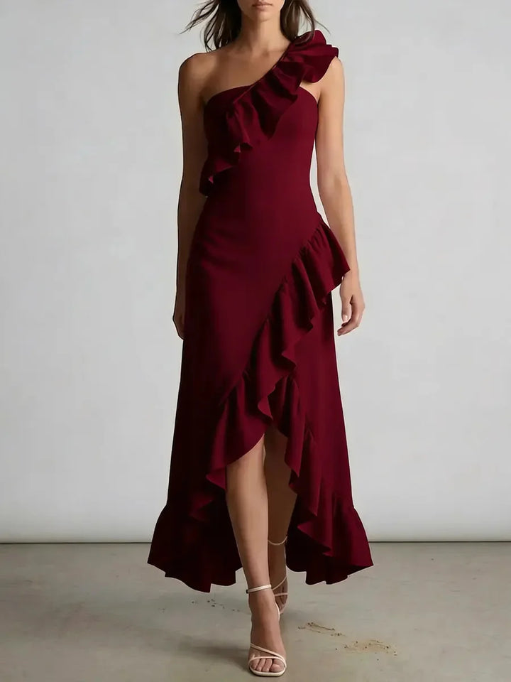 Dakota One Shoulder Flowy Midi Dress