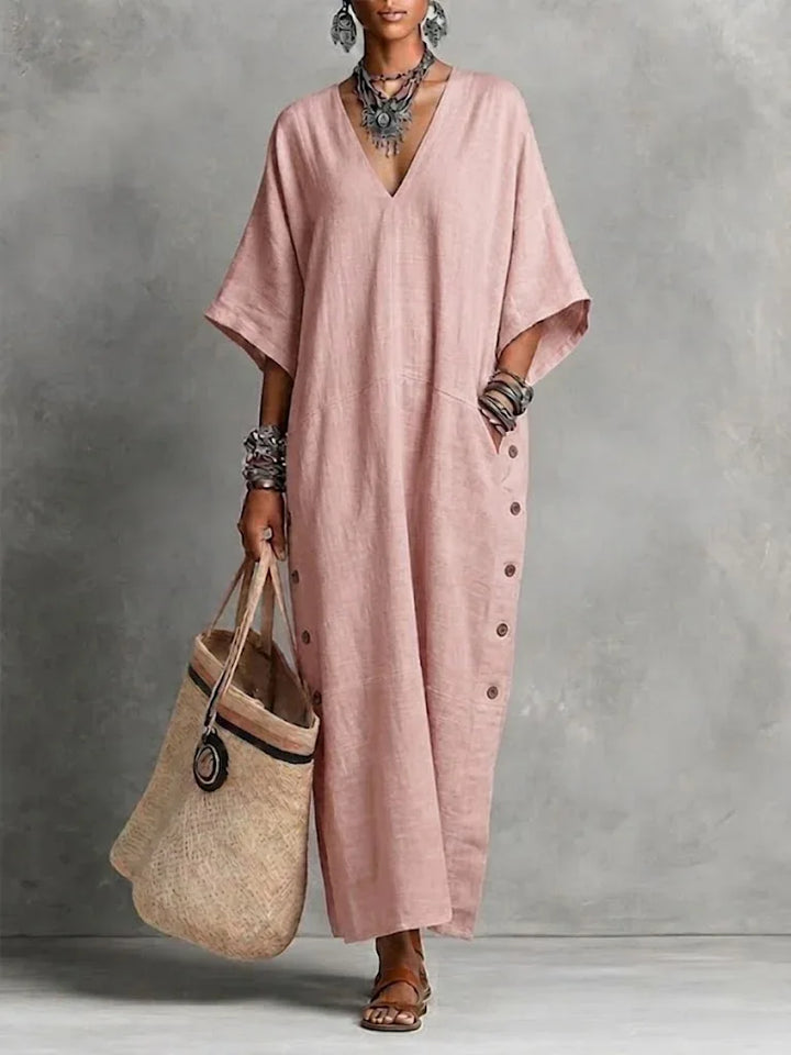 Marielle Relaxed V Neck Maxi Dress