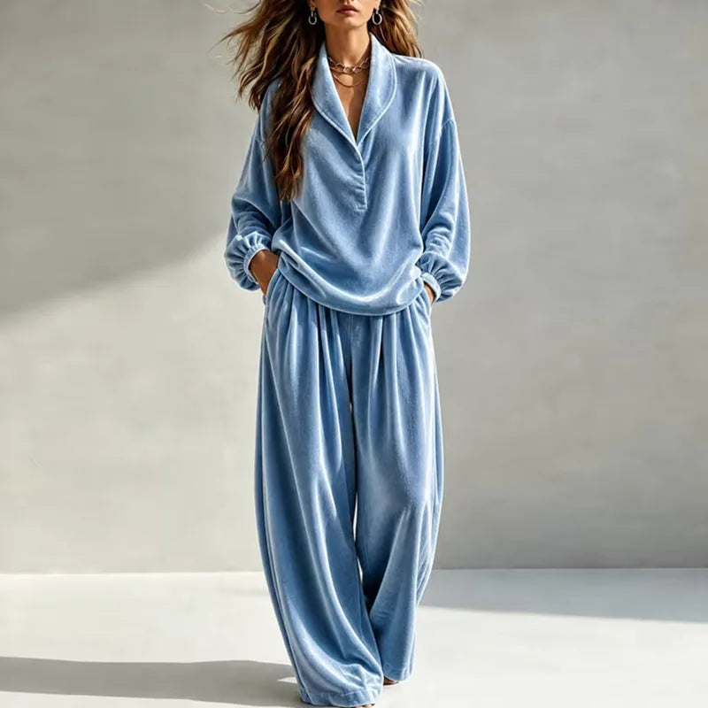Emara Velvet Wide Leg Set
