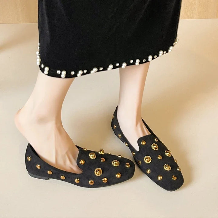 Freya Studded Suede Loafers