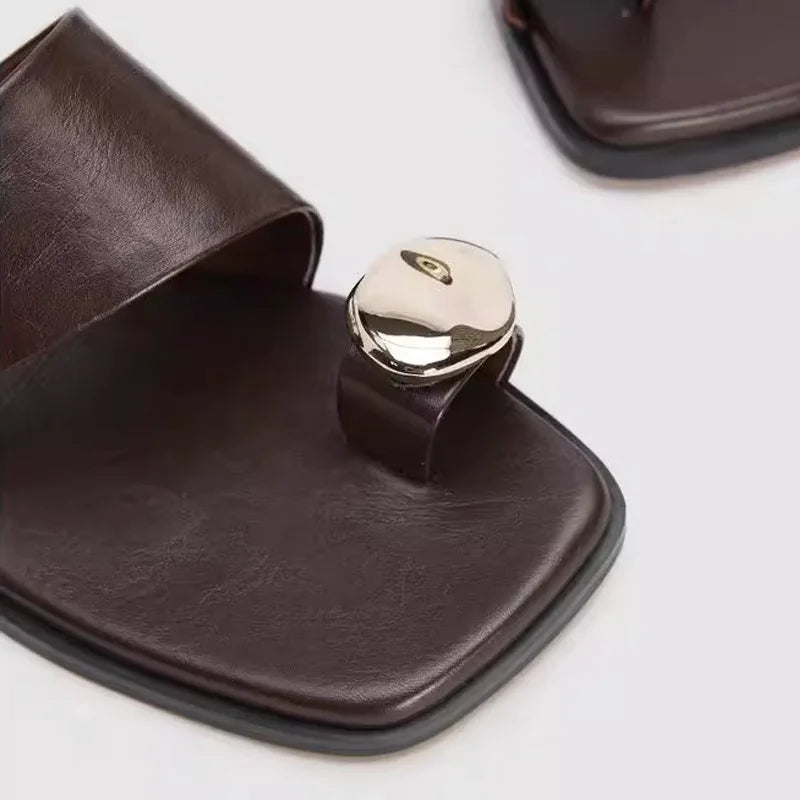 Sansa Comfortable Square Toe Slides