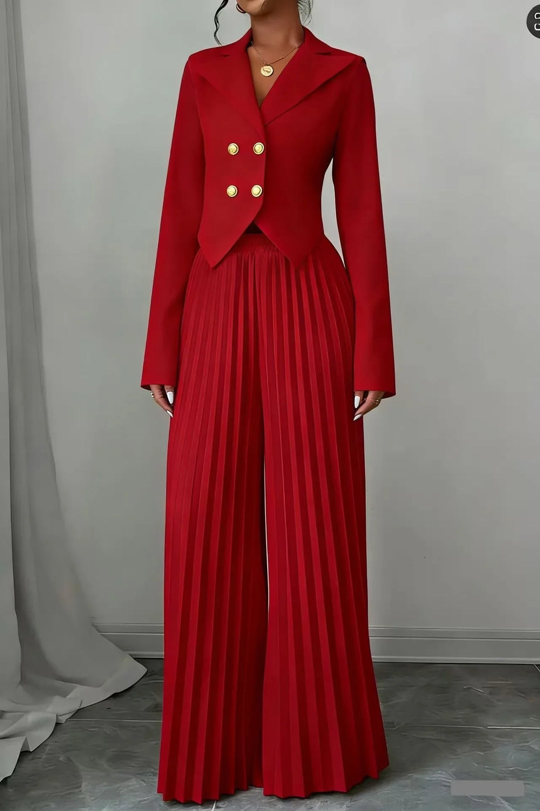 Lindsey Pleated Wide Leg Set