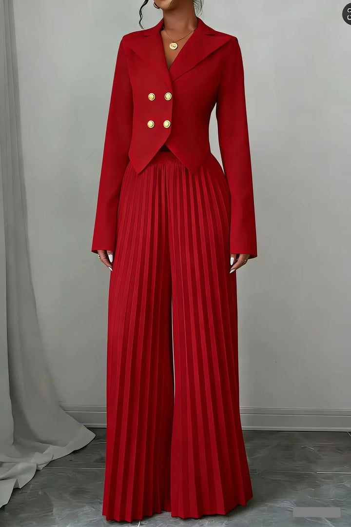 Lindsey Pleated Wide Leg Set
