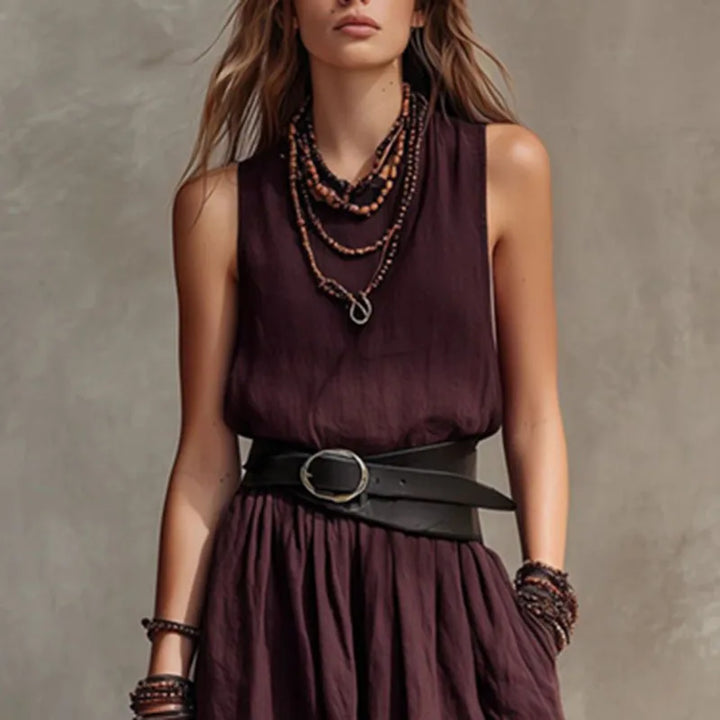Paulina Pleated Boho Maxi Dress
