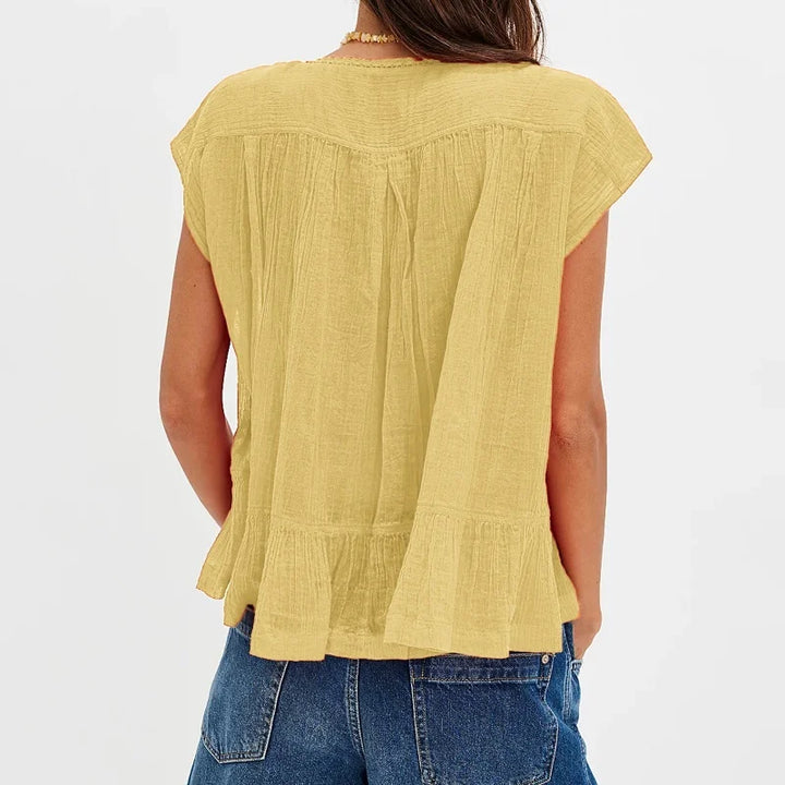 Winnie Ruffle Hem Sleeveless Blouse