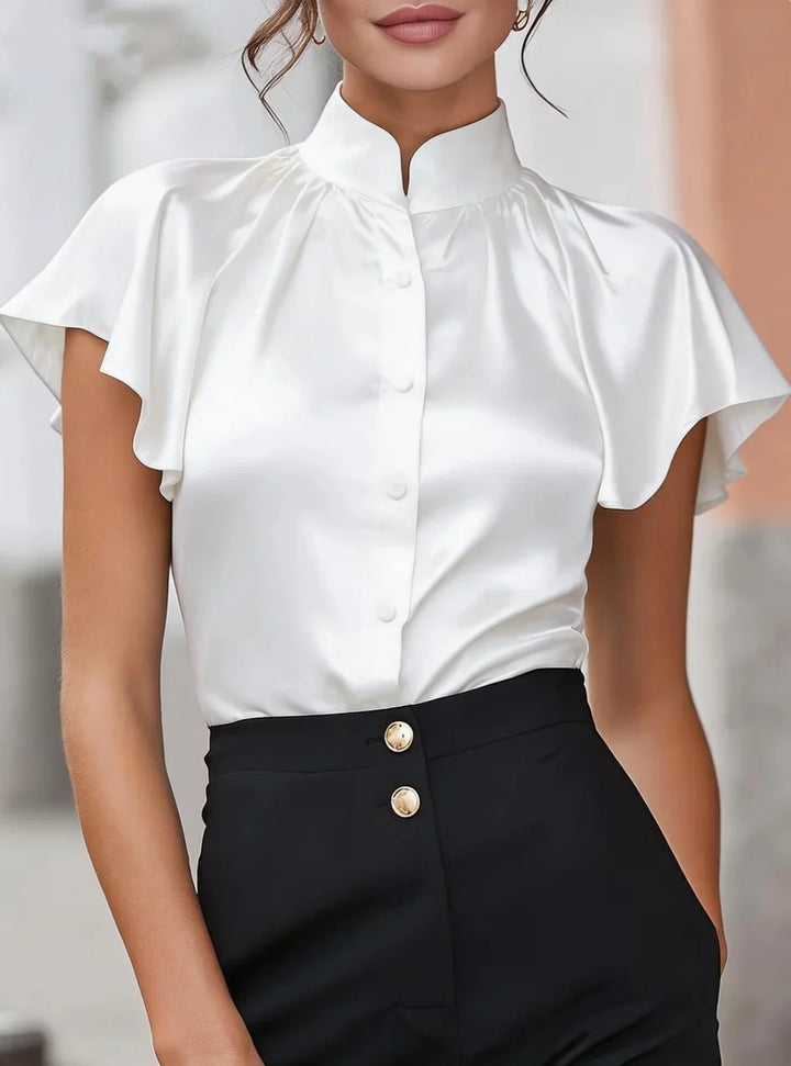Eloise Satin Ruffle Blouse