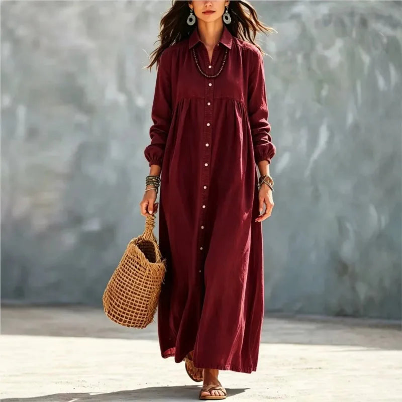 Everett Button Front Maxi Dress