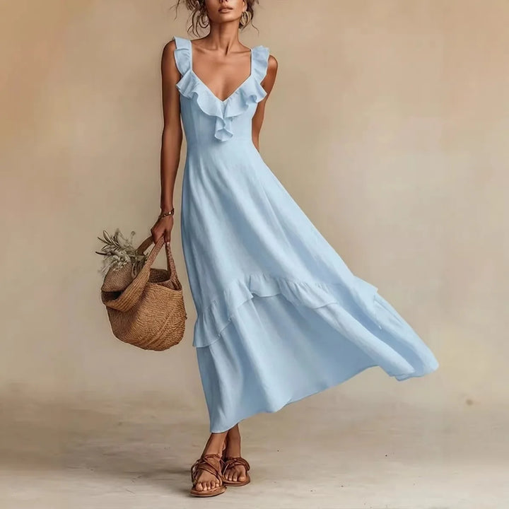 Zarina Flowing Ruffle Maxi Dress