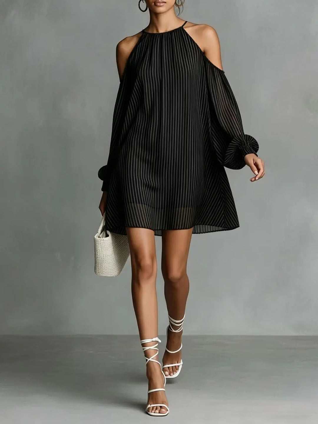 Gabrielle Off Shoulder Chiffon Mini Dress
