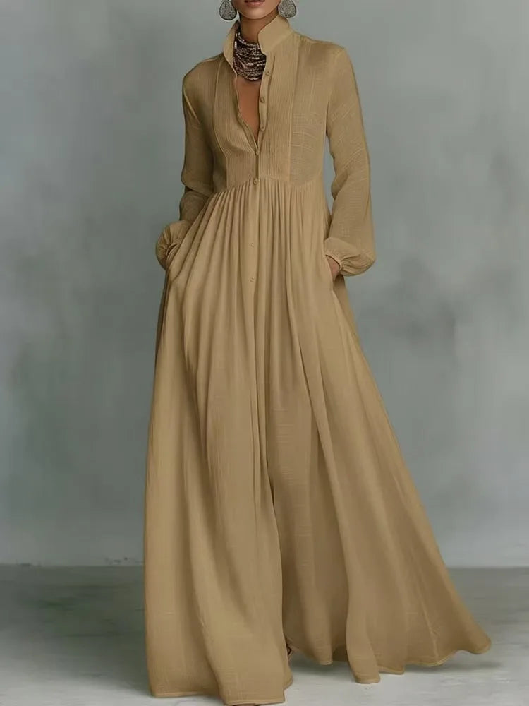 Delphina Flowing Pleated Maxi Dress