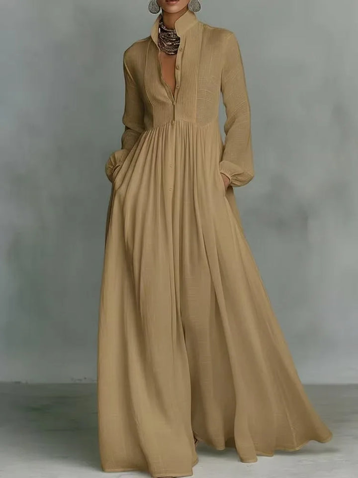 Delphina Flowing Pleated Maxi Dress