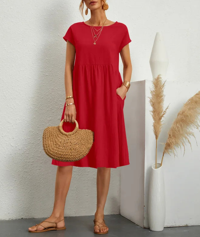 Delaney Linen Pocket Midi Dress