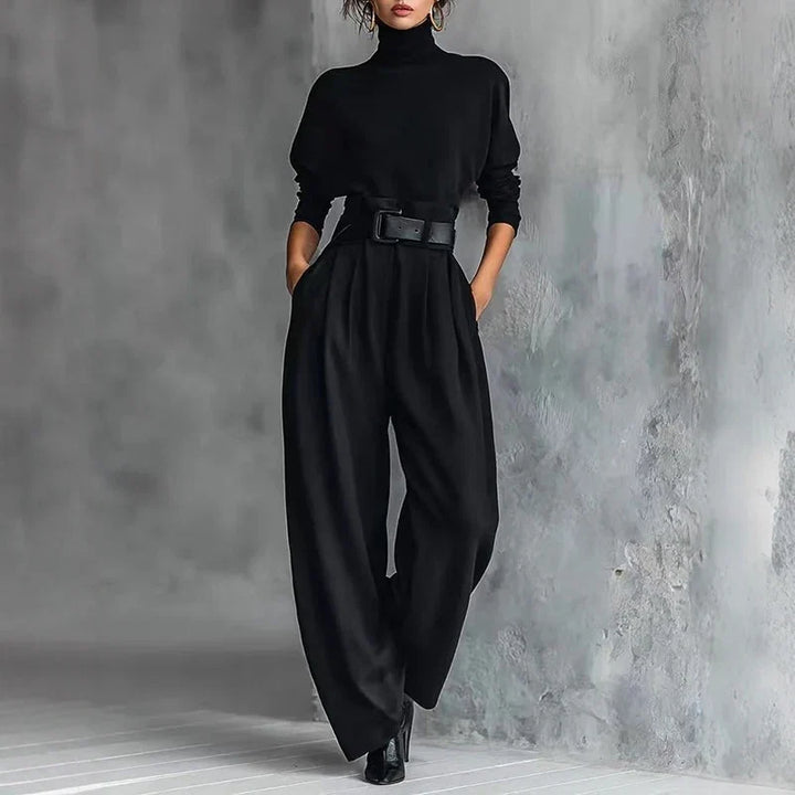 Elena Elegant Turtleneck Pant Set