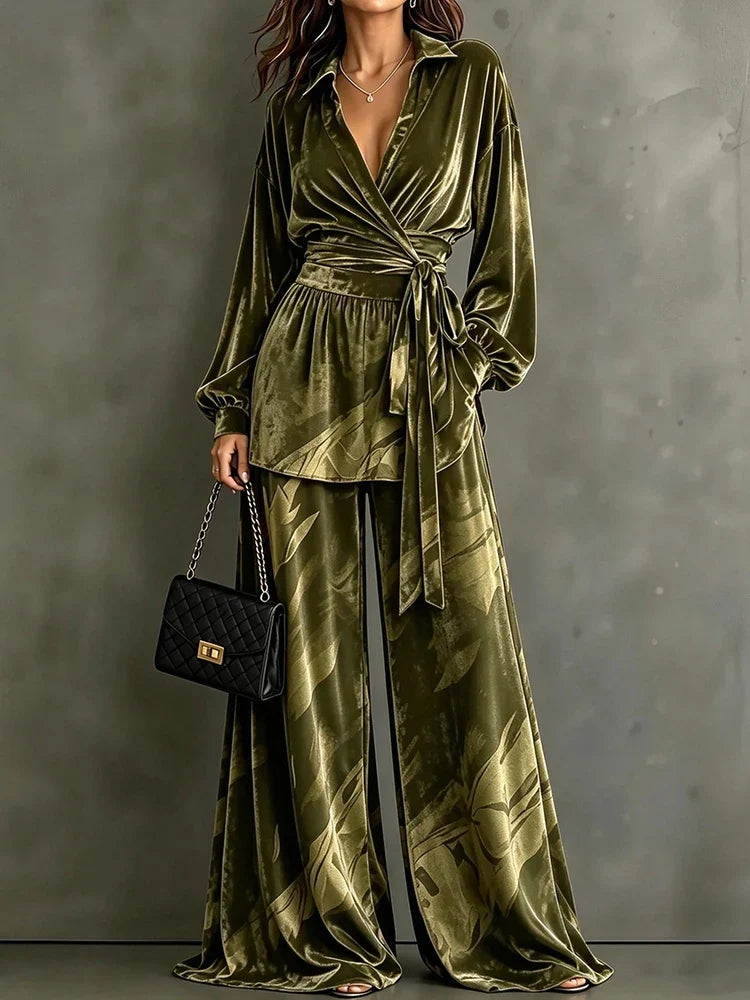 Oriella Velvet Wrap Front Set