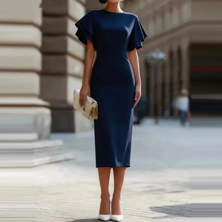 Esme Ruffle Sleeve Midi Dress