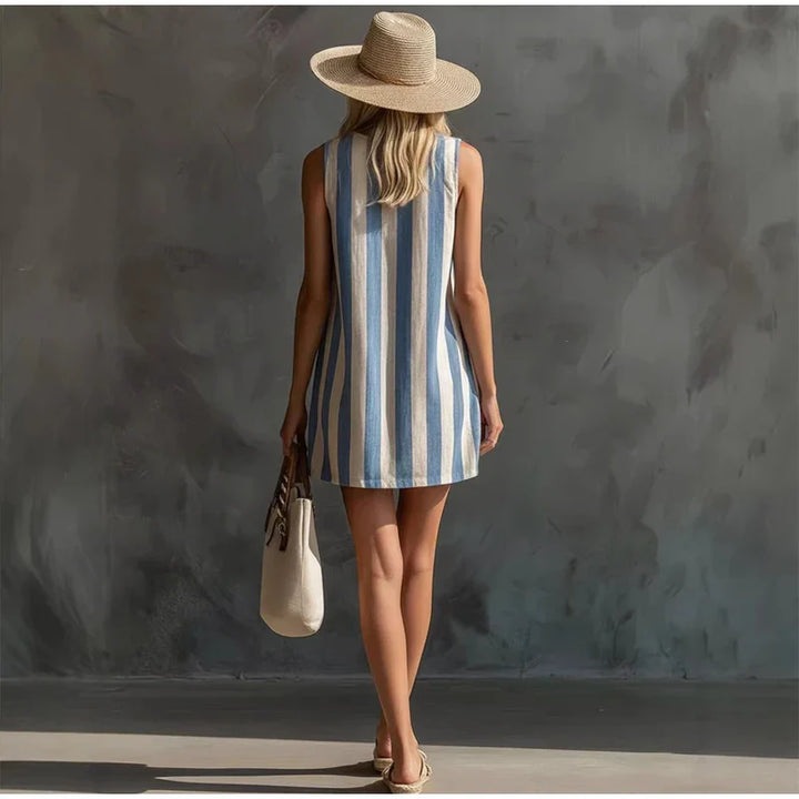 Yasmine Striped Sleeveless Mini Dress