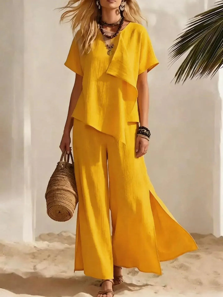 Dorinda Asymmetrical Two-Piece Set