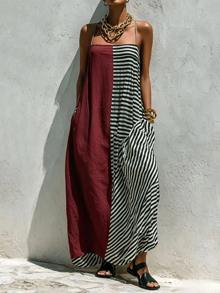 Diane Casual Striped Maxi Dress