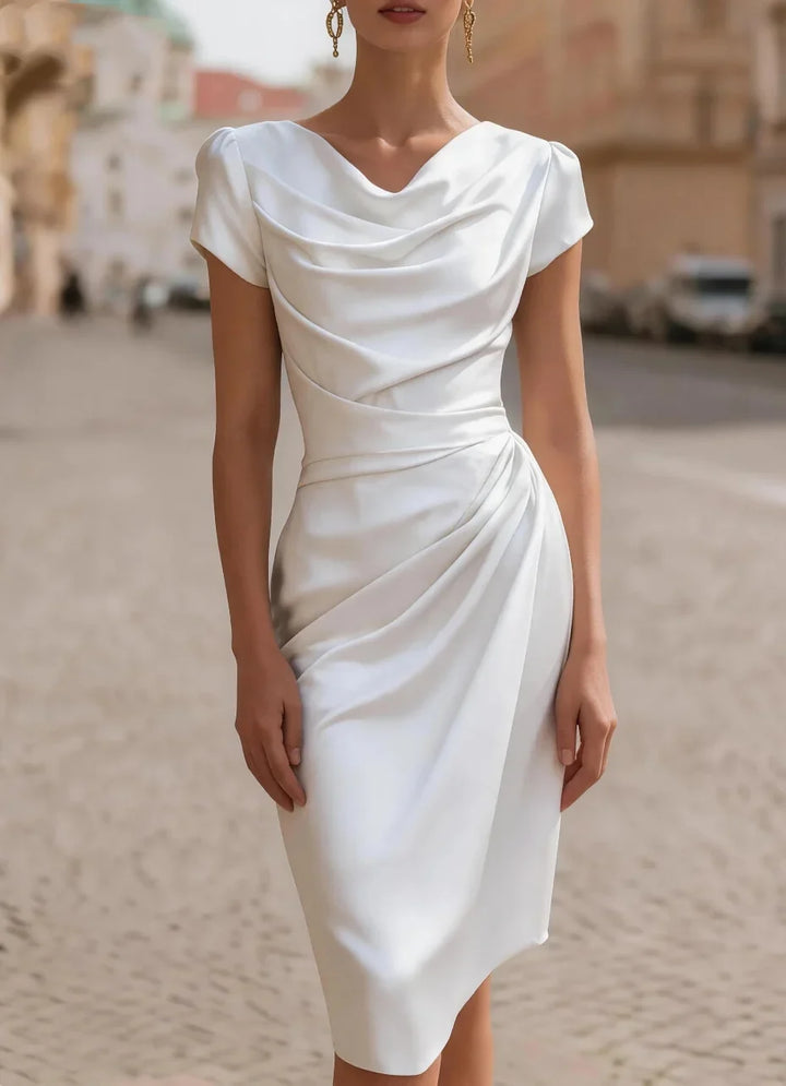 Elise Draped Sheath Midi Dress