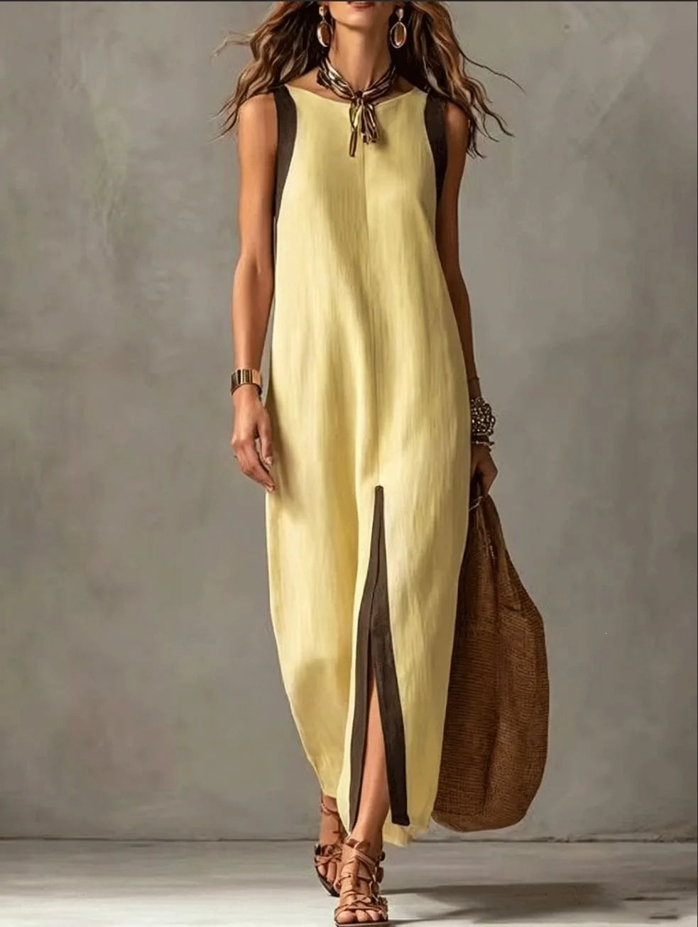 Vivienne Sleeveless Front Slit Maxi Dress