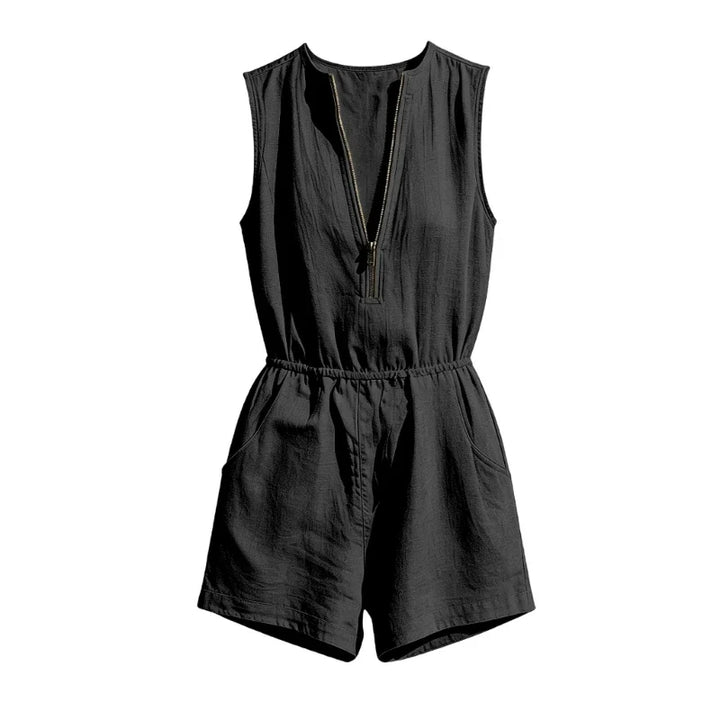 Lila Relaxed Zip Front Romper