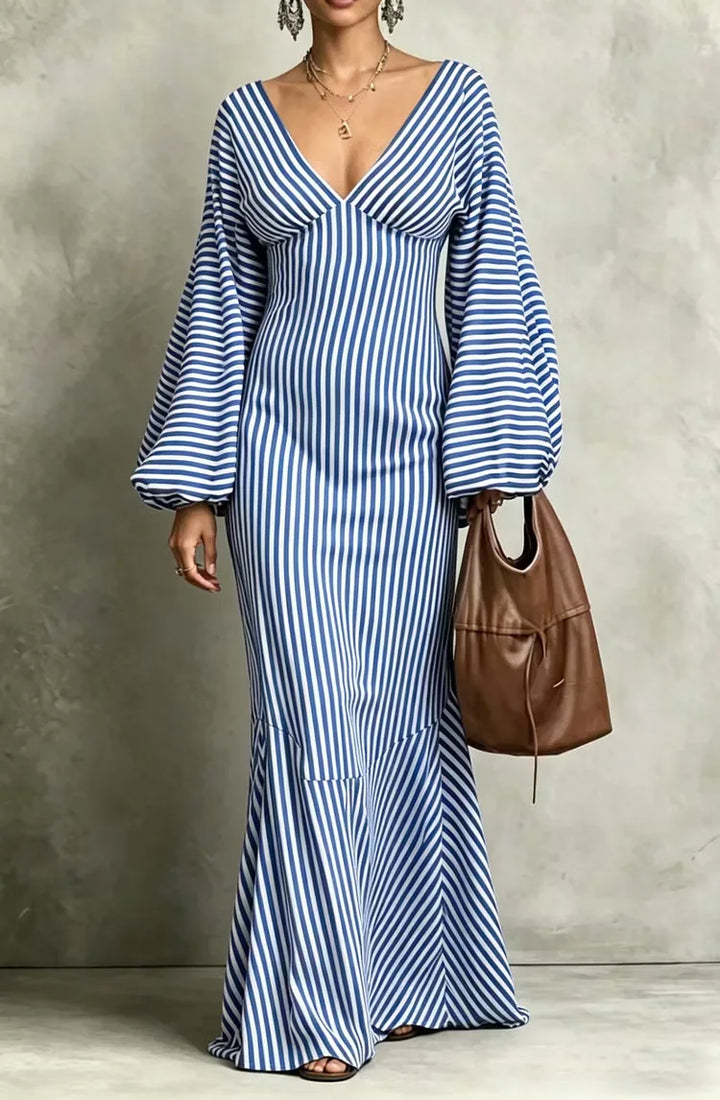 Antonia Lantern Sleeve Maxi Dress