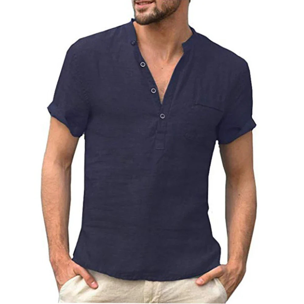 Davin Short Sleeve Henley Shirt