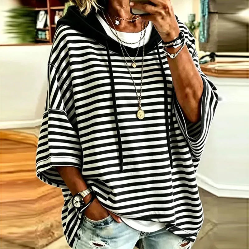Kynlee Striped Hooded Pullover
